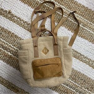 No Boundaries Women's Hands Free Convertible Tote Bag Backpack Natural Tan